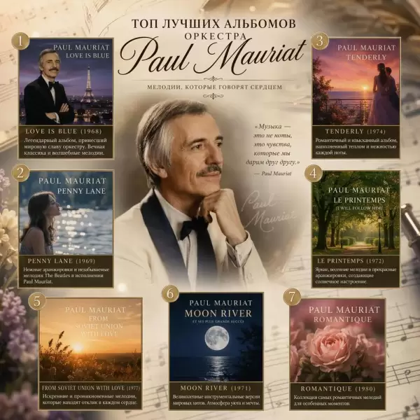 Топ лучших альбомов оркестра Paul Mauriat