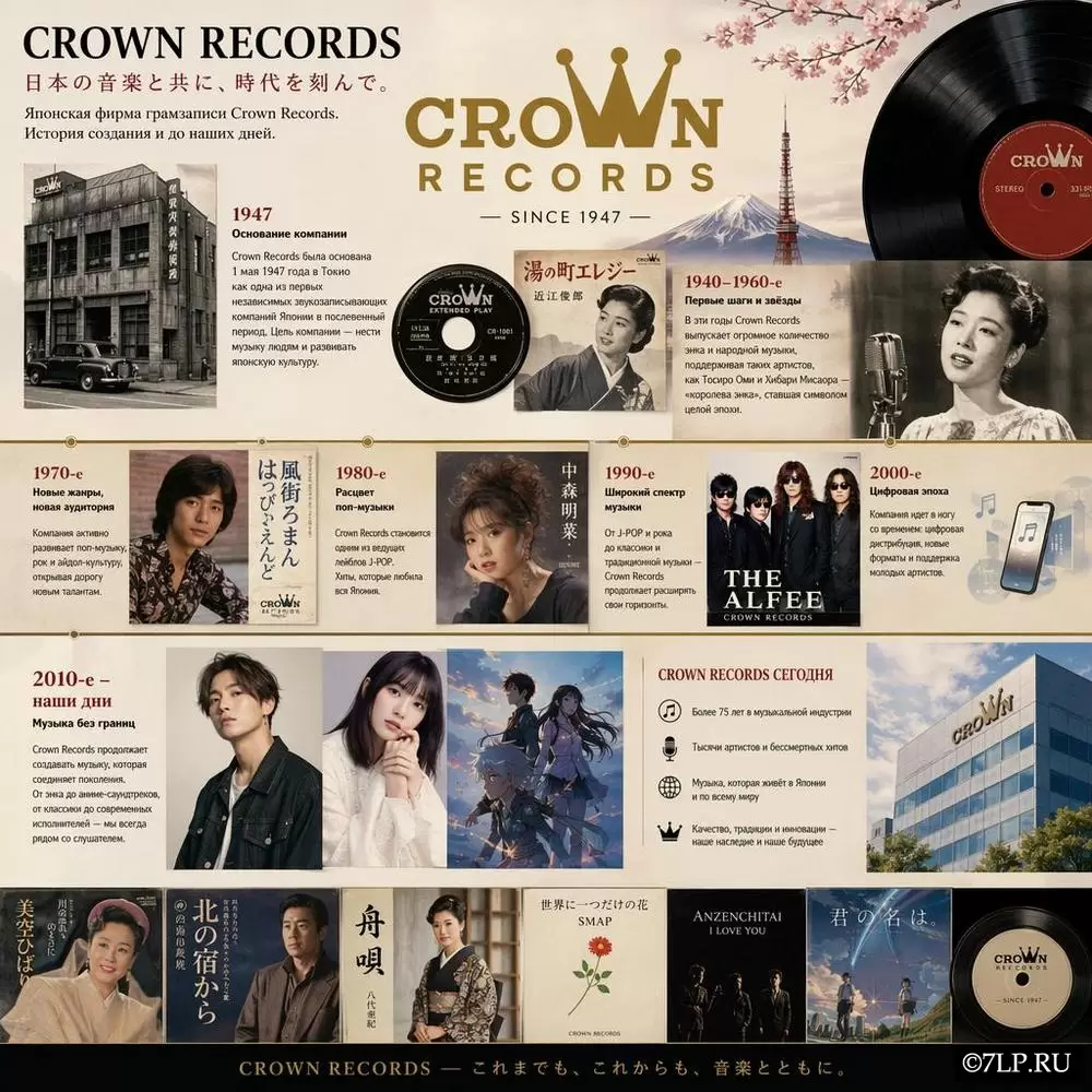 Японская фирма грамзаписи Crown Records (Nippon Crown): История создания и до наших дней